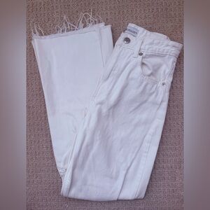 Zara Women's Crisp White Straight Leg Jeans